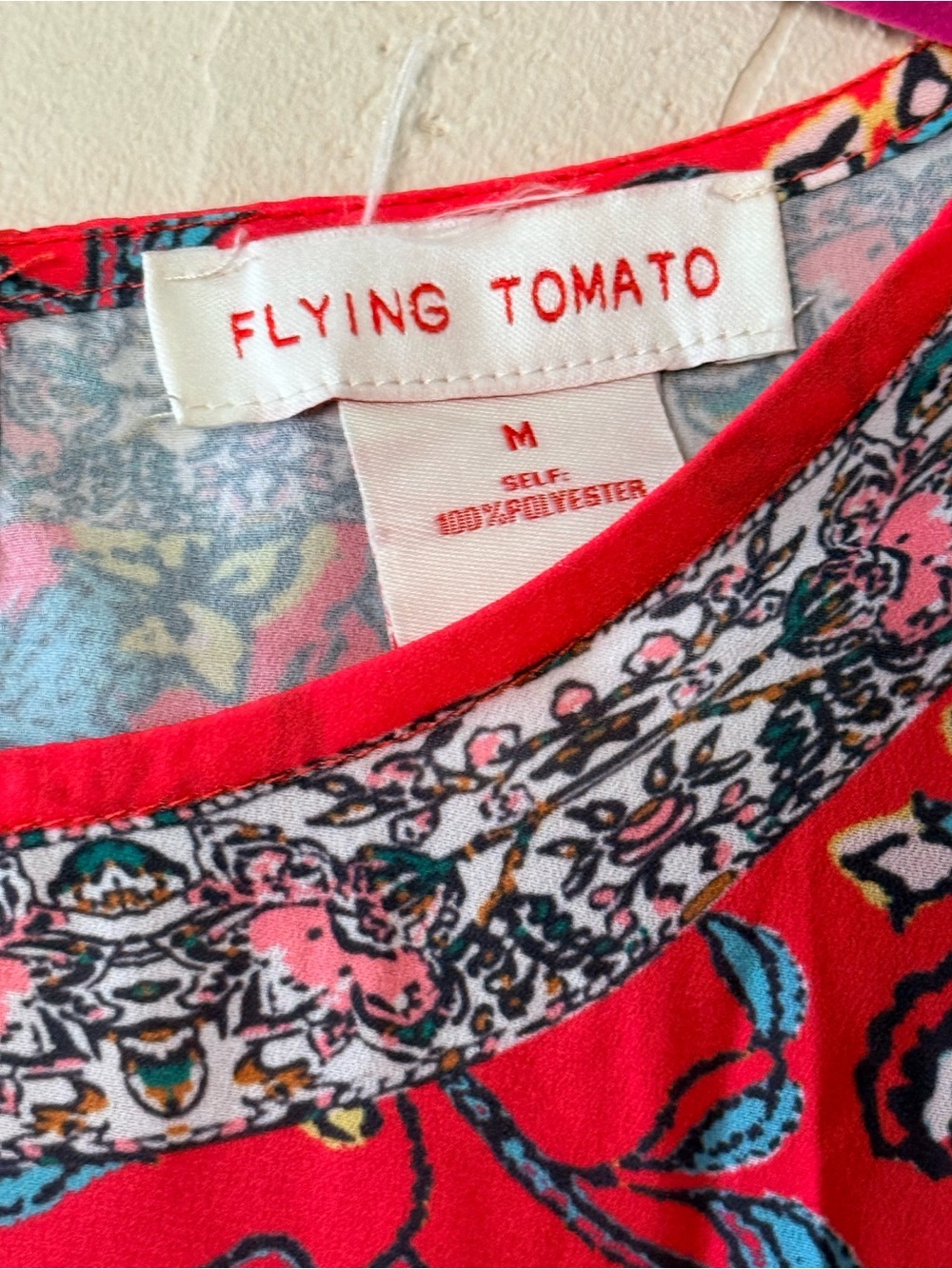 Flying Tomato women’s Bright Floral Ruffle blouse - Picture 3 of 3